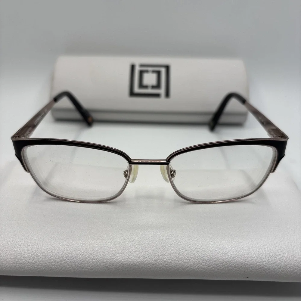 Liz Claiborne Petite Eyeglasses Frames L450 003 Black Rose Gold 48-16-130 w/case